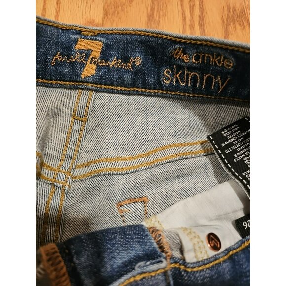 ALT Elena Gilbert 7 for All Mankind Jeans Women Sz 26 Blue Streetwear $300 - Picture 3 of 11